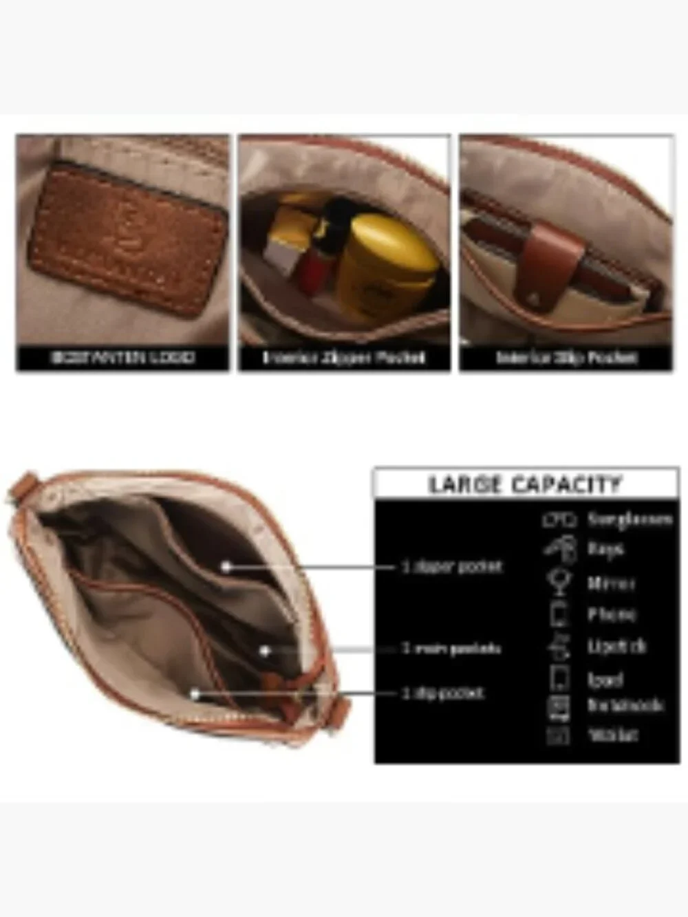 Vegan Leather Hobo Crossbody Bag with Wide Strap